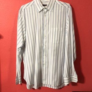 Billy Reid blue white dress shirt large
